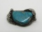 VINTAGE STERLING TURQUOISE PIN BROOCH