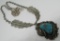 KIRK TURQUOISE NECKLACE STERLING SILVER SQUASH