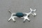 TURQUOISE HORSE PIN STERLING SILVER BROOCH