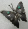 MG TURQUOISE BUTTERFLY PIN STERLING SILVER BROOCH