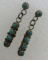 SNAKE EYE TURQUOISE EARRINGS STERLING SILVER ZUNI