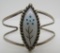 ZUNI INLAY TURQUOISE CUFF BRACELET STERLING SILVER