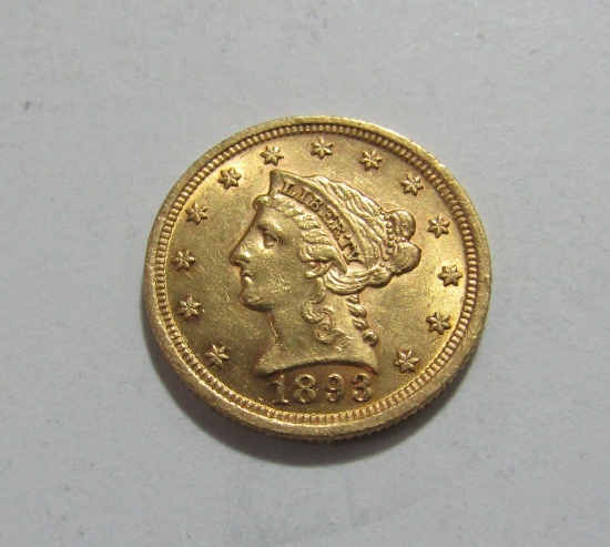 UNCIRCULATED 1893 LIBERTY 2 1/2 DOLLAR GOLD COIN