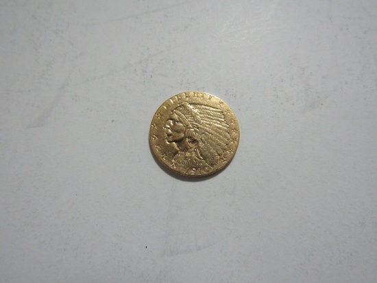 1910 INDIAN 2 1/2 DOLLAR GOLD COIN.