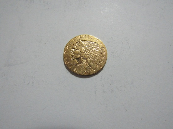 1911 INDIAN 2 1/2 DOLLAR GOLD COIN