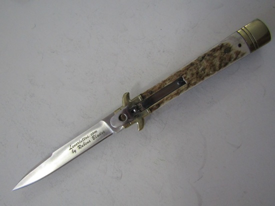 SWITCHBLADE KNIFE STAG MADE ITALY 9"