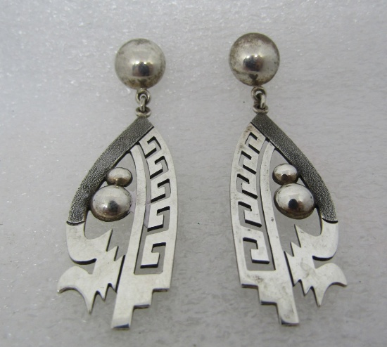 ALTON BEDONIE EARRINGS STERLING SILVER NAVAJO