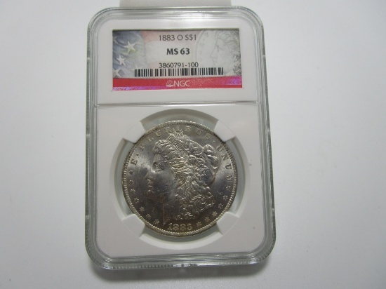 1883 O MORGAN SILVER DOLLAR NGC MS63
