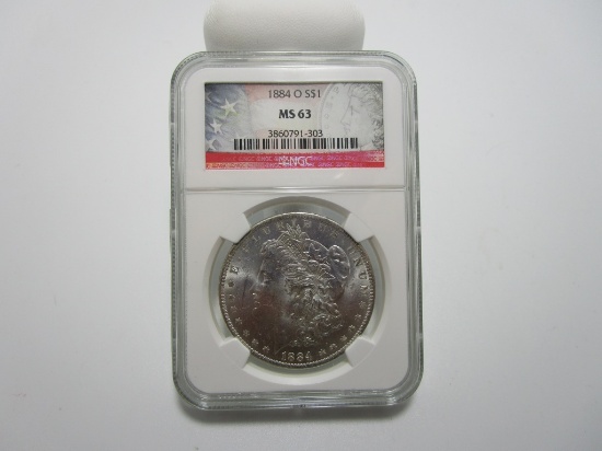 1884 O MORGAN SILVER DOLLAR NGC MS63