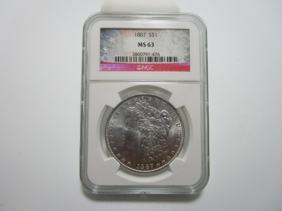 1887 MORGAN SILVER DOLLAR NGC MS63