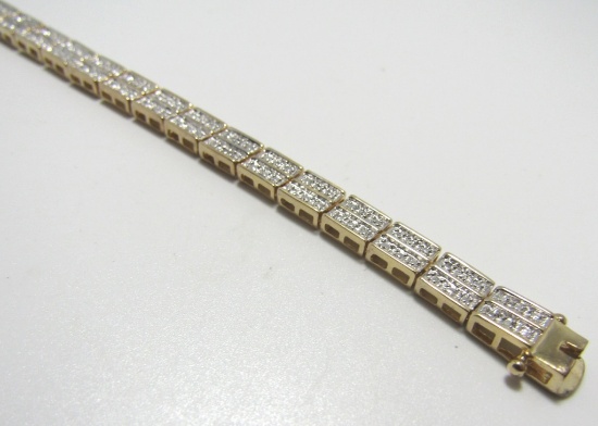 DIAMOND GOLD VERMEIL ON STERLING SILVER BRACELET