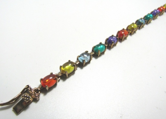 MULTICOLOR GOLD ON STERLING BRACELET