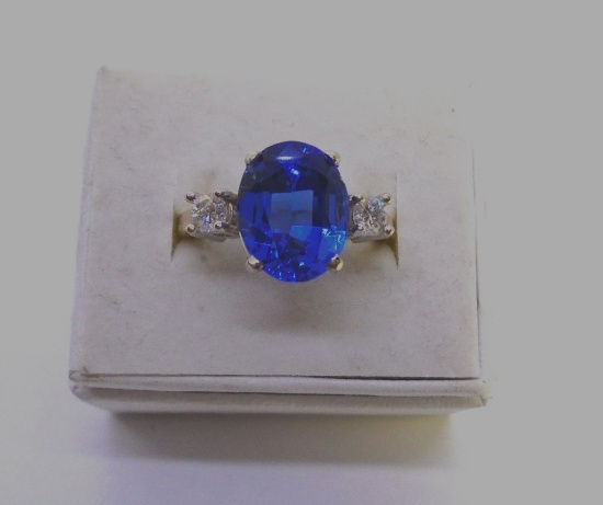 8.42 CT TANZANITE DIAMOND RING 14K GOLD
