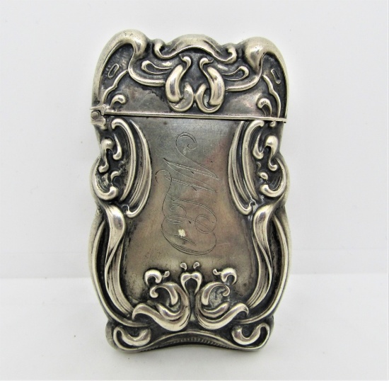 ANTIQUE STERLING SILVER MATCH CASE MATCH SAFE