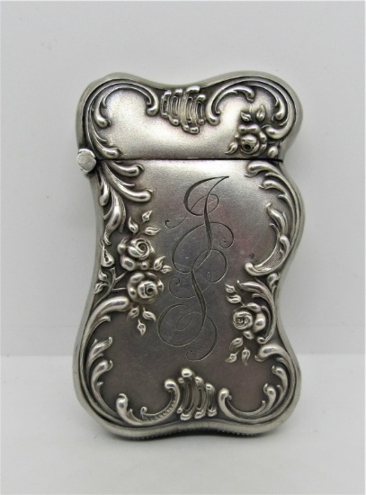 STERLING SILVER MATCH CASE MATCH SAFE CHERUB