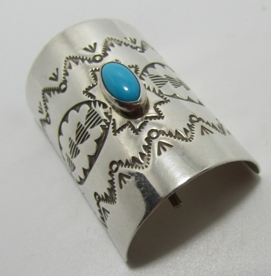 BLACKGOAT TURQUOISE PONYTAIL HOLDER STERLING SILVE