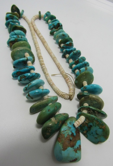SANTO DOMINGO HEISHI TURQUOISE NECKLACE BEADS
