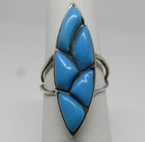 RAYMOND YAZZI TURQUOISE RING STERLING SILVER