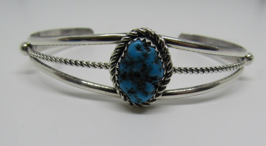 ELLA COWBOY TURQUOISE BRACELET STERLING SILVER