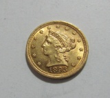 UNCIRCULATED 1893 LIBERTY 2 1/2 DOLLAR GOLD COIN