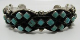 ZUNI TURQUOISE CUFF BRACELET STERLING SILVER