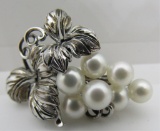 SIGNED K MIKIMOTO TOKYO PIN STERLING SILVER BROOCH