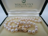 7MM MIKIMOTO PEARL NECKLACE 18K GOLD