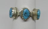 SLEEPING BEAUTY TURQUOISE RING STERLING SILVER