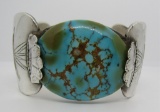 KY TURQUOISE CORAL CUFF BRACELET STERLING SILVER