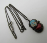EFFIE C TURQUOISE CORAL NECKLACE STERLING SILVER