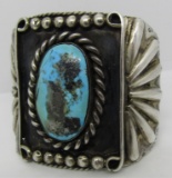 BOWGUARD FW TURQUOISE CUFF BRACELET STERLING SILVE