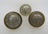 1939 1943 SILVER MERCURY DIME CUFFLINKS TIE TACK