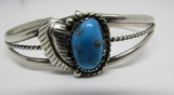 TURQUOISE CUFF BRACELET STERLING SILVER