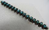 SNAKE EYE TURQUOISE PIN STERLING SILVER BROOCH