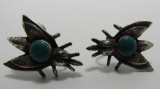 TURQUOISE BUG FLY EARRINGS STERLING SILVER