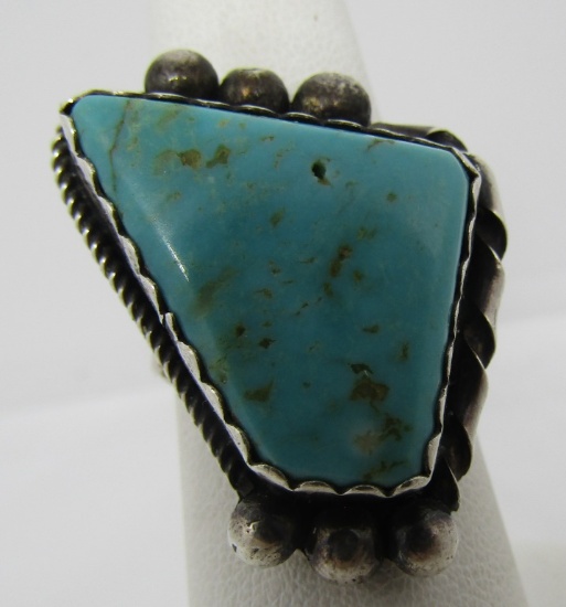 R MARK TURQUOISE RING STERLING SILVER CERRILLOS