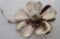 PASTE FLORAL PIN GOLD ON STERLING SILVER BROOCH MC