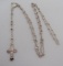STERLING SILVER ROSARY BEAD NECKLACE