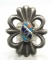 SANDCAST MOSAIC INLAY STERLING SILVER RING 20G