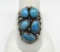 LARGE MENS TURQUOISE STERLING SILVER RING SZ10