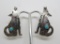 SIGNED HOWLING COYOTE EARRINGS STERLING TURQUOISE