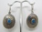 STERLING SILVER TURQUOISE CONCHO EARRINGS