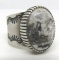 TOM WHITE BUFFALO TURQUOISE RING STERLING SILVER