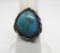 SIGNED TURQUOISE STERLING SILVER RING