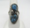 TWO STONE STERLING SILVER TURQUOISE RING