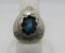 UNSIGNED TURQUOISE STERLING SILVER SHADOWBOX RING