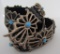 TURQUOISE CONCHO BELT BUCKLE STERLING SILVER