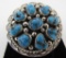 BEGAY TURQUOISE CLUSTER RING STERLING SILVER