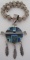 AMAZING YAZZIE INLAY TURQUOISE NECKLACE STERLING