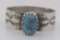BA TURQUOISE RING STERLING SILVER NAVAJO SIZE 9